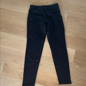 Athleta Girl fleece lined leggings tights black